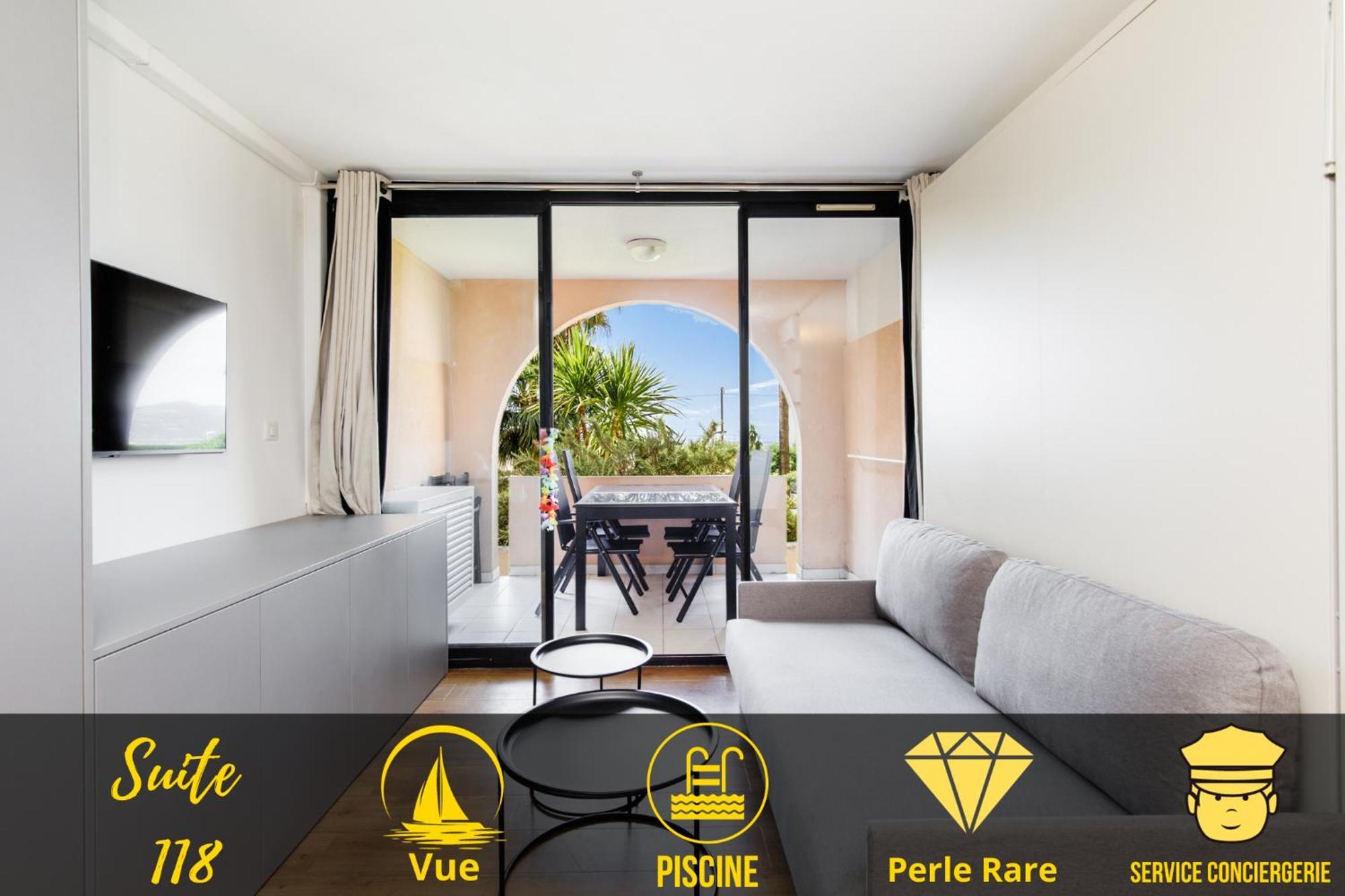 Suite 118 - Piscine - 50 Metres Plage - Terrasse - Clim - Wifi Кан Екстериор снимка